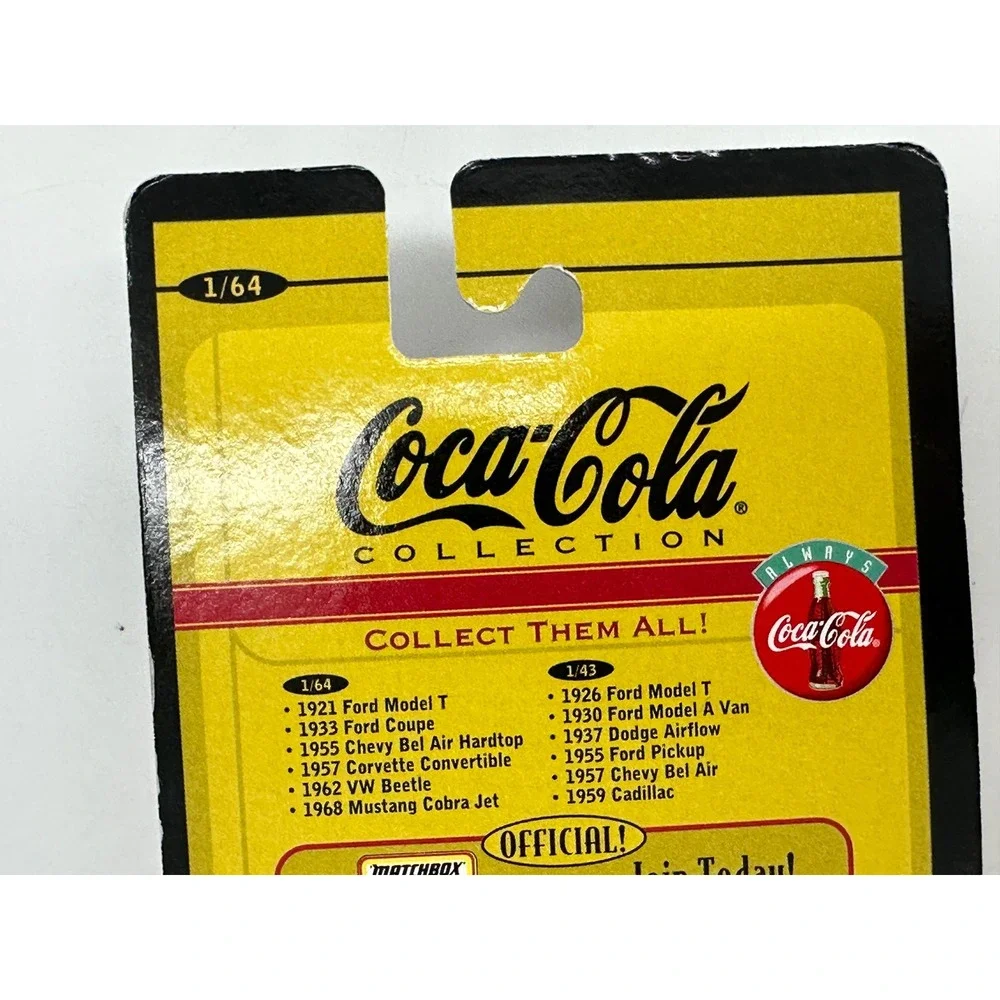 Matchbox Premiere Coca-Cola 1955 Chevy Bel Air Hardtop 1/64 Yellow Diecast NIB